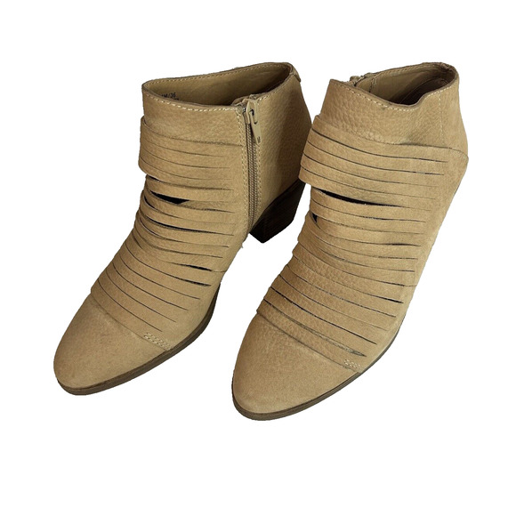 Lucky Brand Zavrina Bootie Zip Up Ankle Boot Stacked Block Heel Women's 6 - Picture 2 of 11